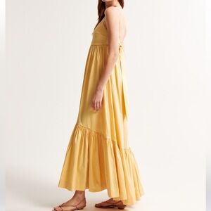 Abercrombie & Fitch Drama Bow-Back Taffeta Maxi Dress
